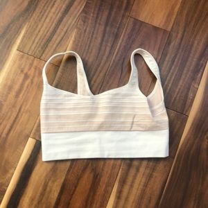 AVOCADO BLUSH NUDE STRIPED SPORTS BRA NO PADS SIZE XS-S